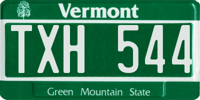 VT license plate TXH544
