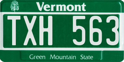 VT license plate TXH563