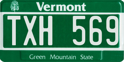 VT license plate TXH569