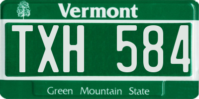VT license plate TXH584
