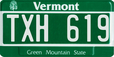 VT license plate TXH619
