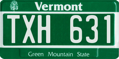 VT license plate TXH631