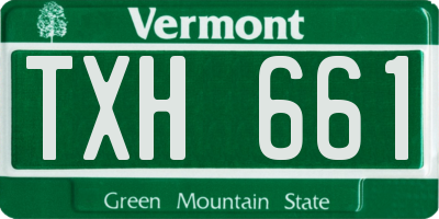 VT license plate TXH661