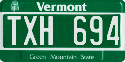 VT license plate TXH694