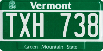 VT license plate TXH738