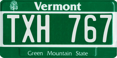 VT license plate TXH767