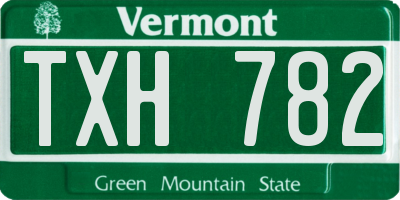 VT license plate TXH782