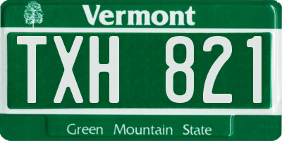 VT license plate TXH821