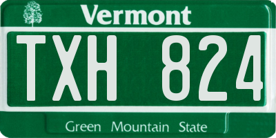 VT license plate TXH824