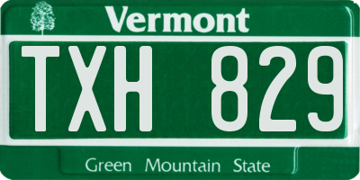 VT license plate TXH829