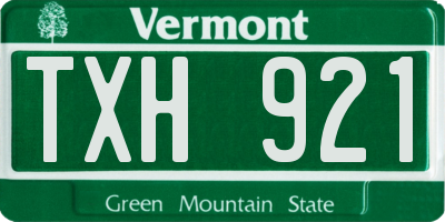 VT license plate TXH921