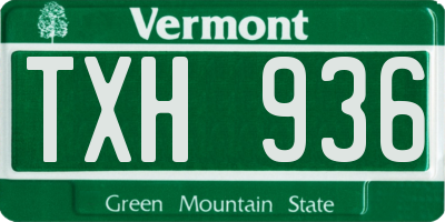 VT license plate TXH936