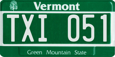 VT license plate TXI051