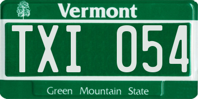 VT license plate TXI054
