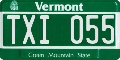 VT license plate TXI055