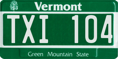 VT license plate TXI104