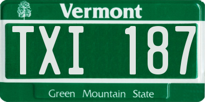 VT license plate TXI187