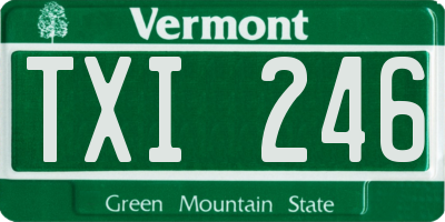 VT license plate TXI246