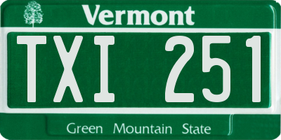 VT license plate TXI251