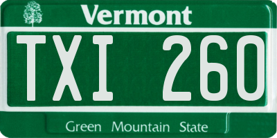 VT license plate TXI260