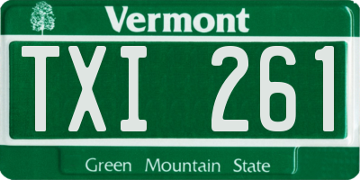 VT license plate TXI261