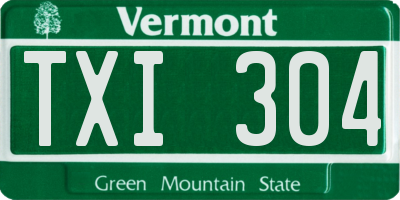 VT license plate TXI304
