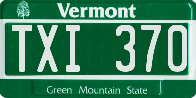 VT license plate TXI370