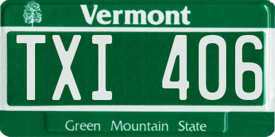 VT license plate TXI406