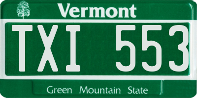 VT license plate TXI553