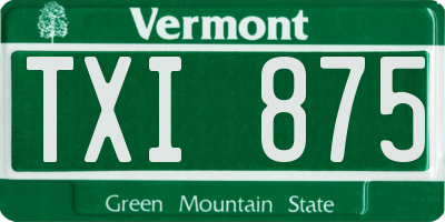 VT license plate TXI875