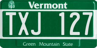 VT license plate TXJ127
