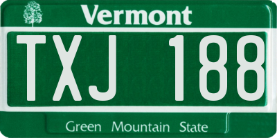 VT license plate TXJ188