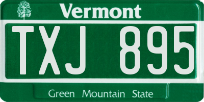 VT license plate TXJ895