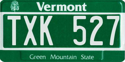 VT license plate TXK527
