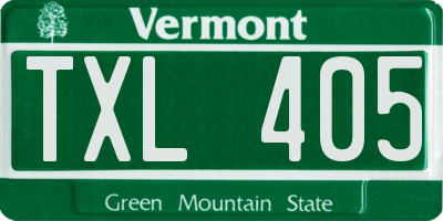 VT license plate TXL405