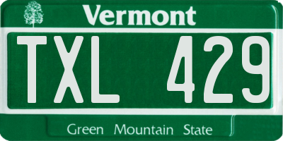 VT license plate TXL429