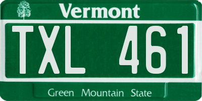 VT license plate TXL461