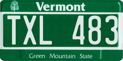 VT license plate TXL483
