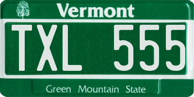 VT license plate TXL555