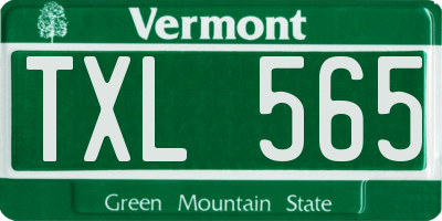 VT license plate TXL565