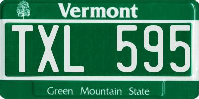 VT license plate TXL595