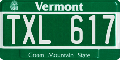 VT license plate TXL617