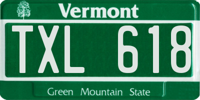 VT license plate TXL618