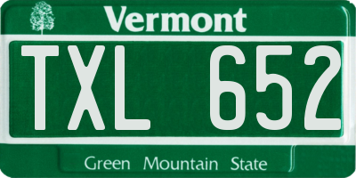 VT license plate TXL652