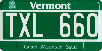 VT license plate TXL660