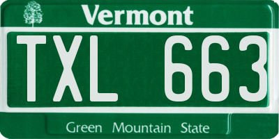 VT license plate TXL663
