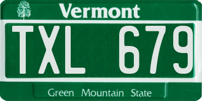 VT license plate TXL679