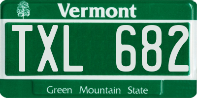 VT license plate TXL682
