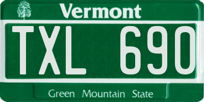 VT license plate TXL690