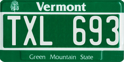 VT license plate TXL693